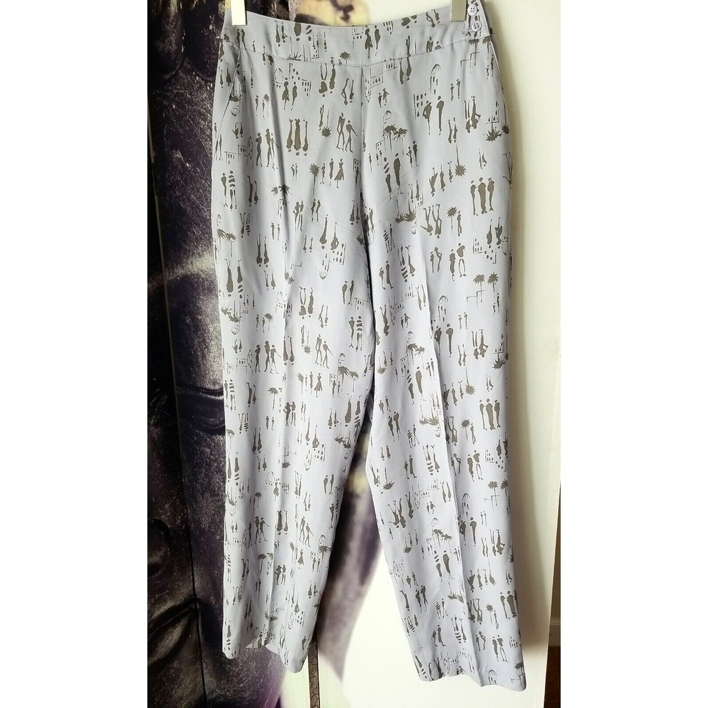 Liz Claiborne Collection Women's‎ Purple Gray Printed Flat Front Dress Pants 8